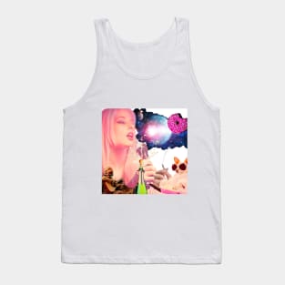 Cosmic Pop Diva: Singing Champagne in the Universe Tank Top